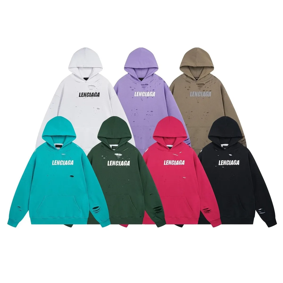 LENCIAGA Distressed Hoodie [5 styles]
