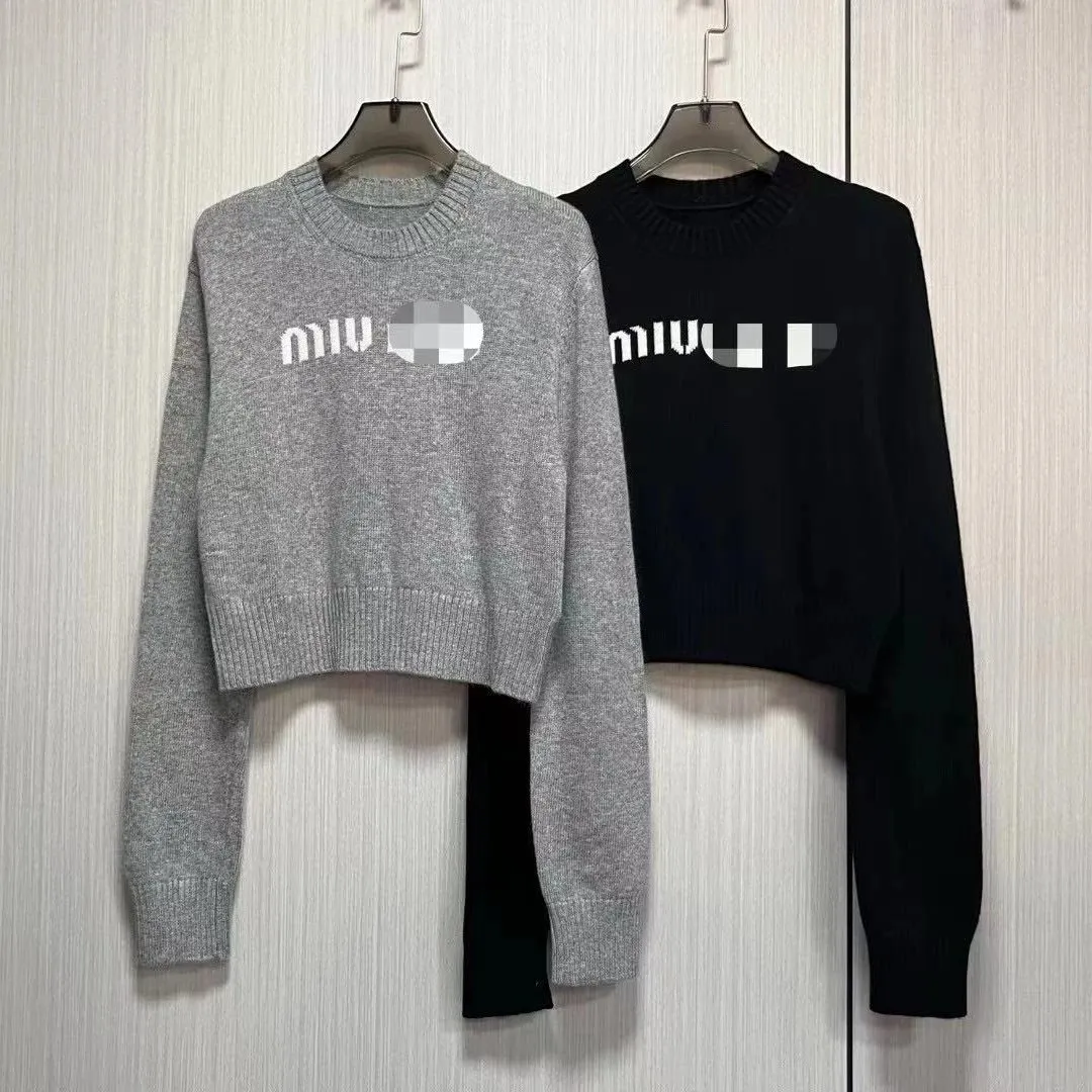 Miu Miu Logo Cropped Knit Sweater [2 styles]