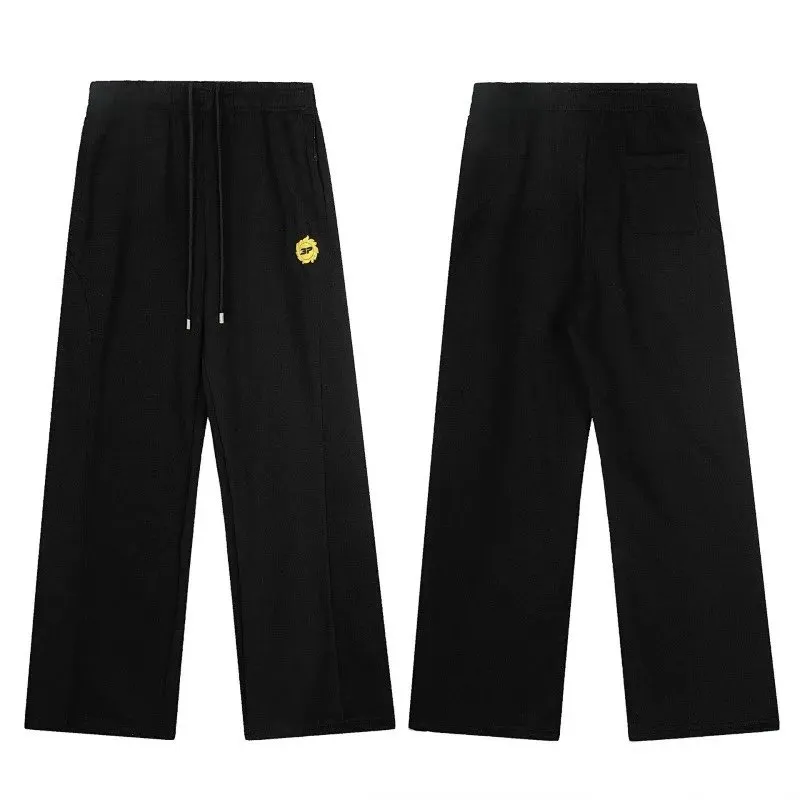 Black Drawstring Pants with Embroidered Logo [3 styles]
