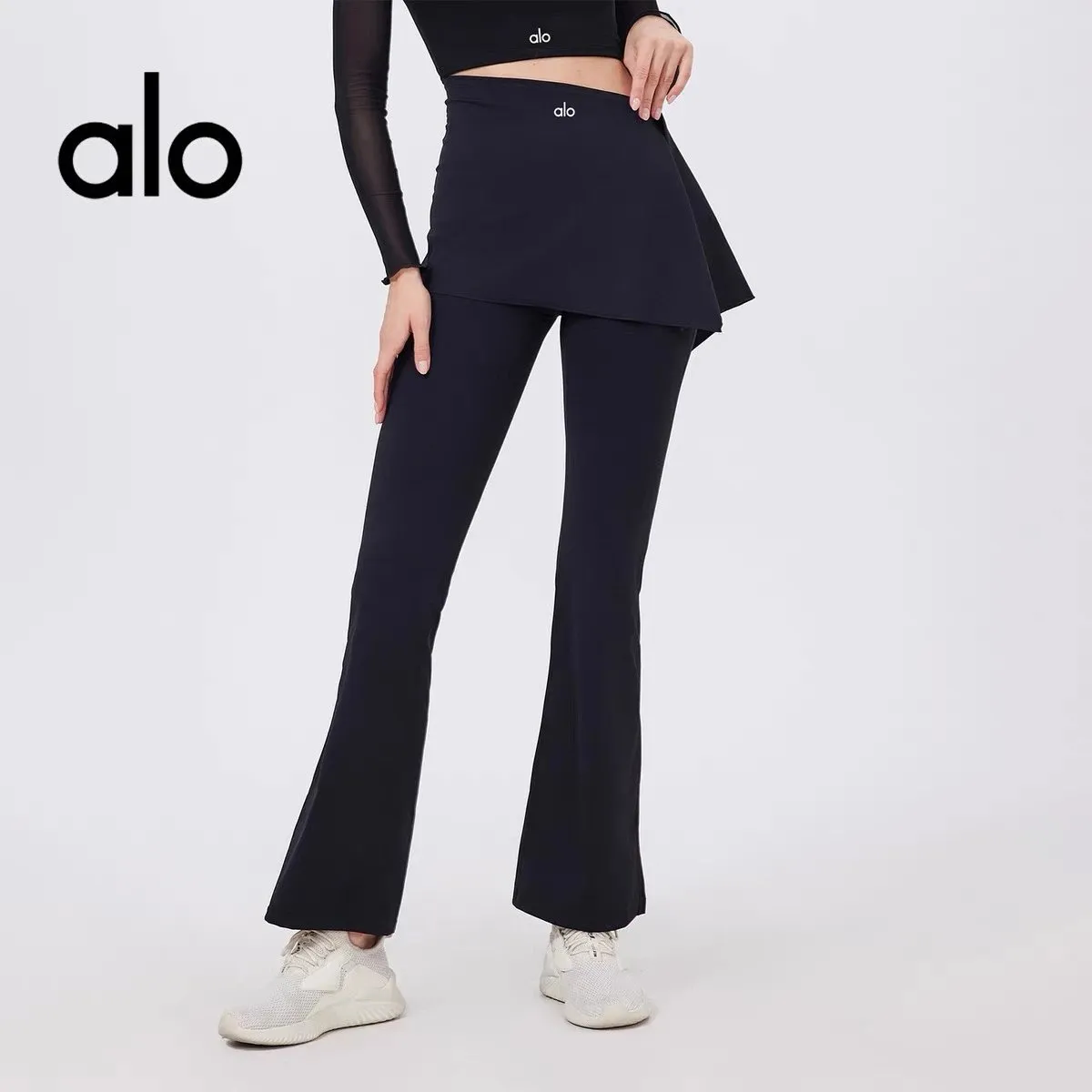 alo Flared Leggings with Skirt Overlay [5 styles]