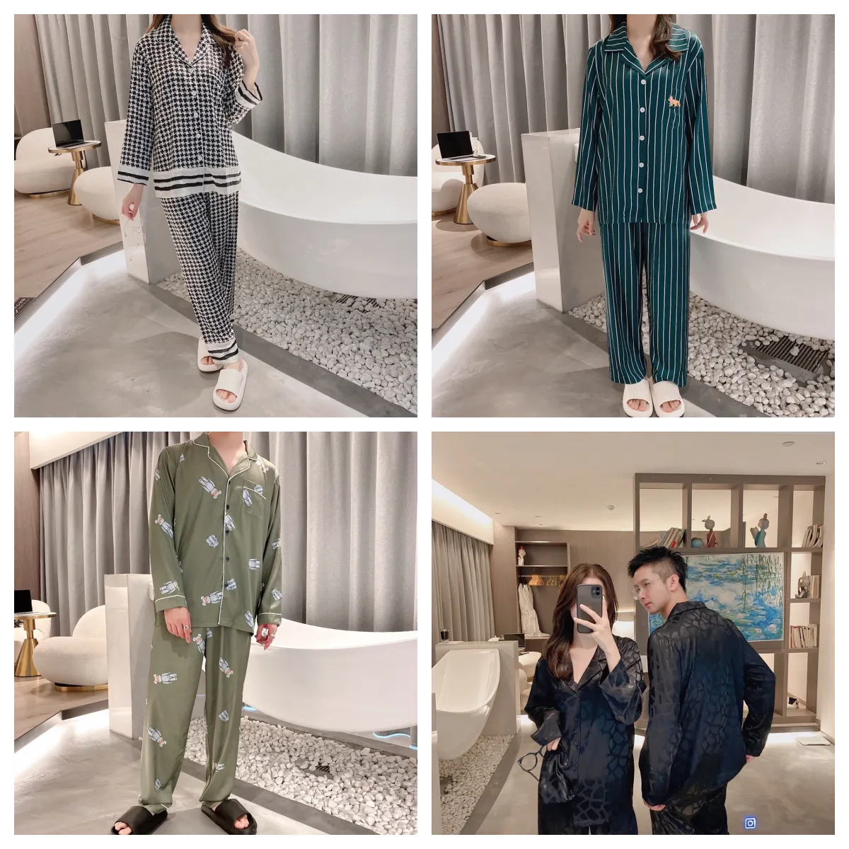 Silk Satin Pajama Set [4 styles]