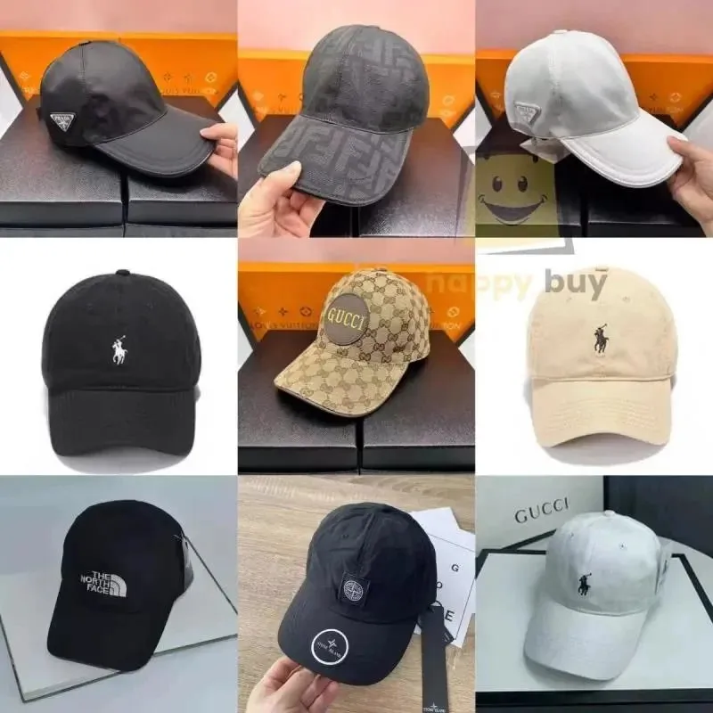 Prada Re-Nylon, Fendi FF, Gucci GG Supreme, Ralph Lauren Pony, The North Face Logo Baseball Caps [40 styles]