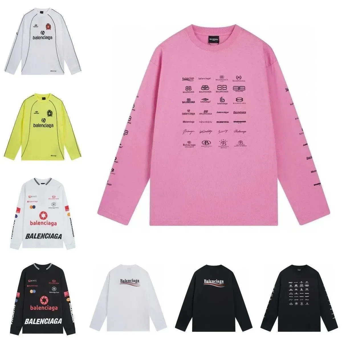 Balenciaga Logo Print Long-Sleeve Jersey [32 styles]