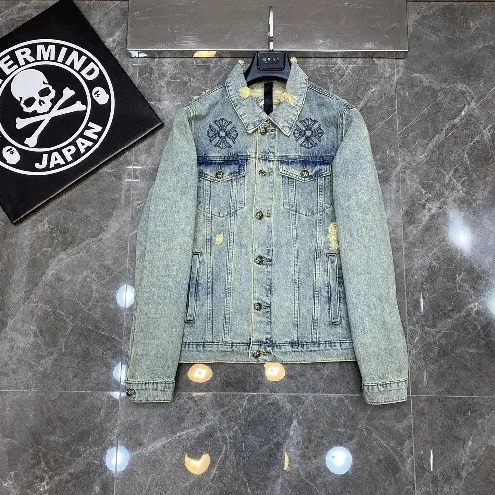Chrome Hearts Floral Embroidery Denim Jacket