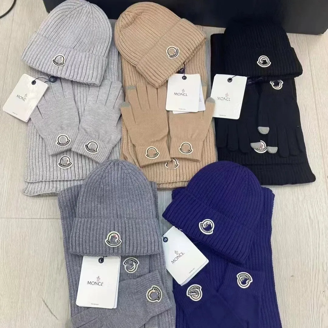 Moncler Beanie Hat and Gloves Set