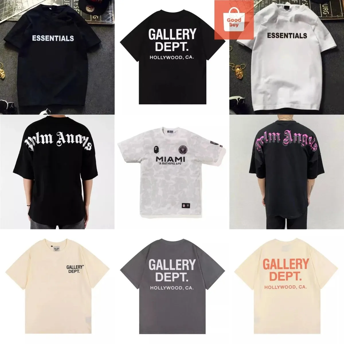 Gallery Dept. Essentials Palm Angels A Bathing Ape T-Shirts [39 styles]