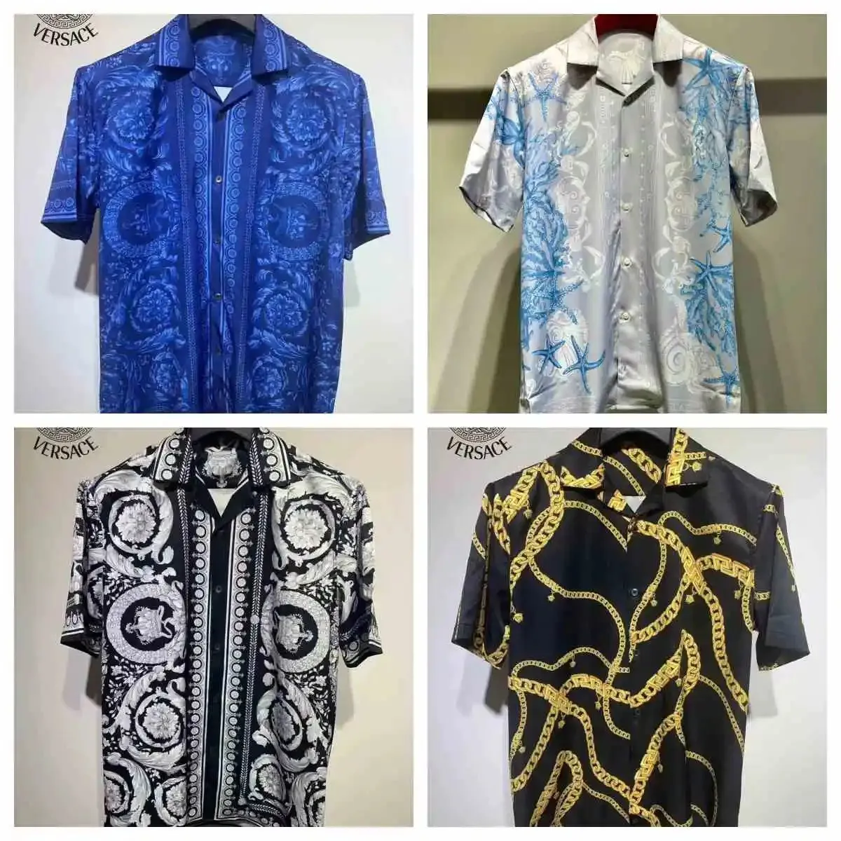 Versace Baroque Print Short-Sleeve Button-Up Shirts [4 styles]