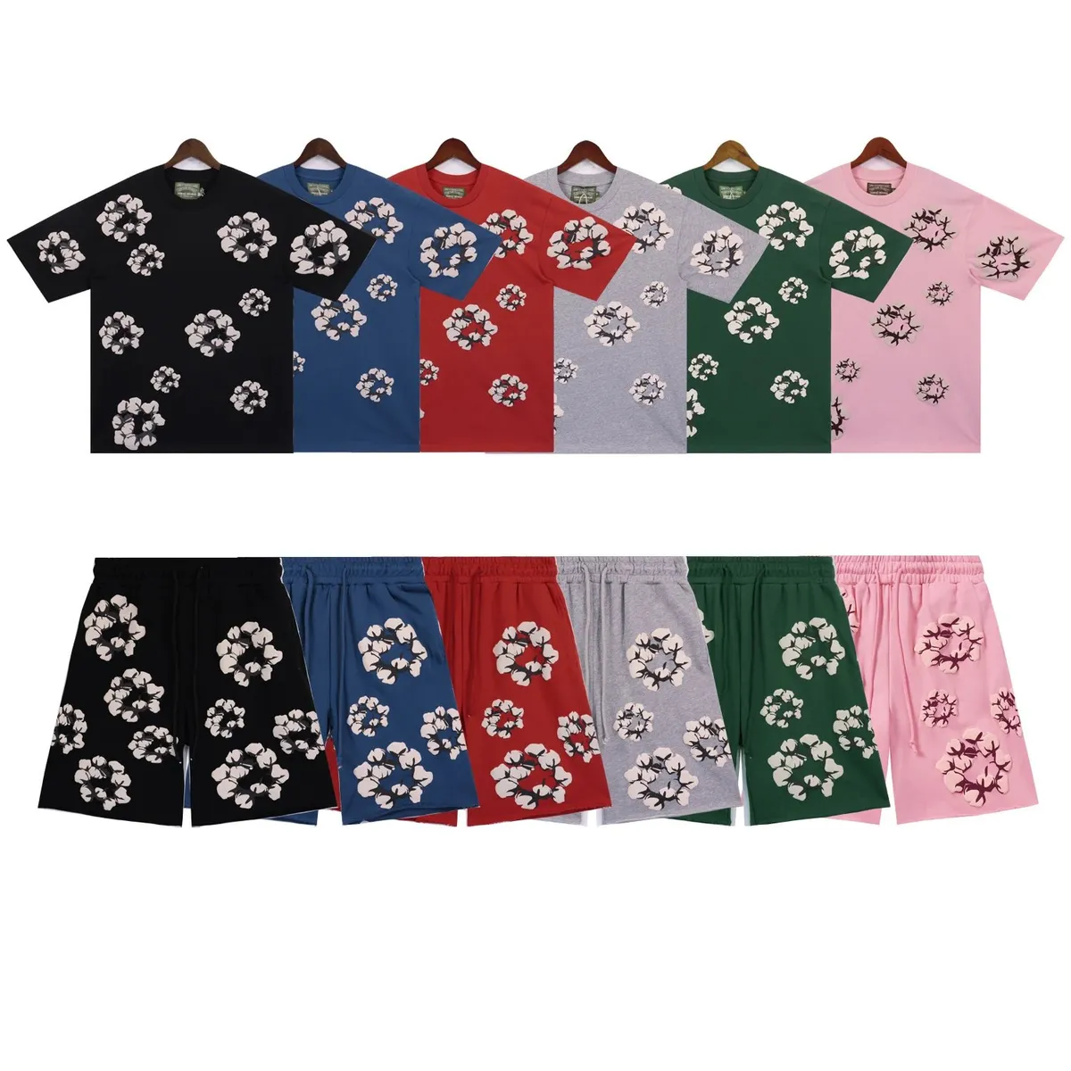 Cotton Flower Print T-Shirt/Shorts Set [28 styles]