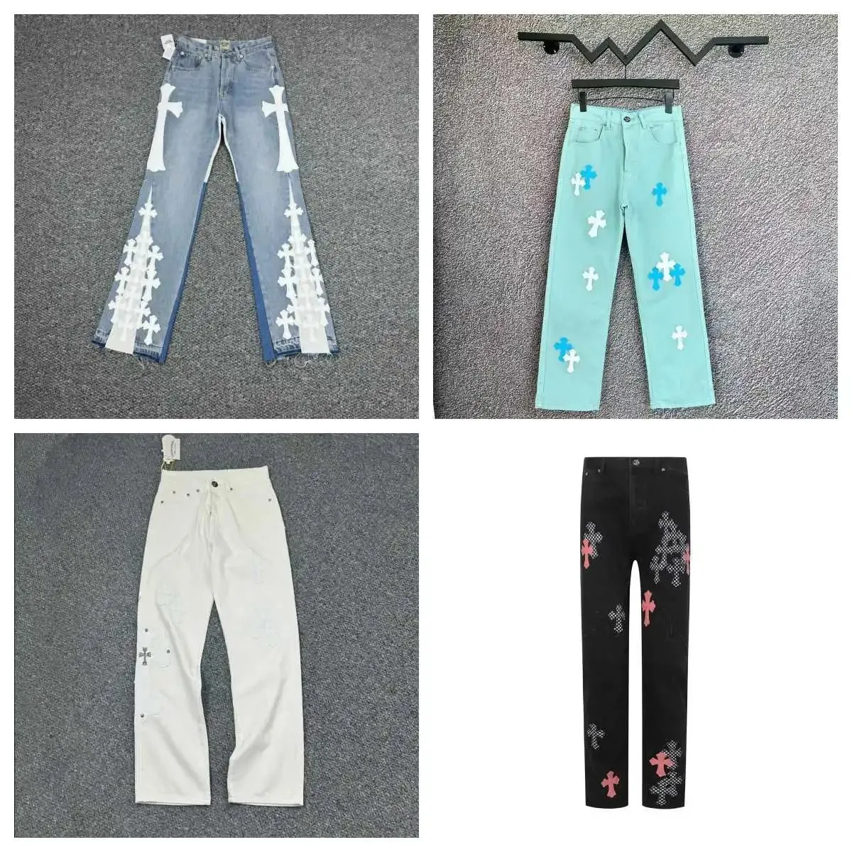 Chrome Hearts Cross-Embroidered Denim Pants [4 styles]