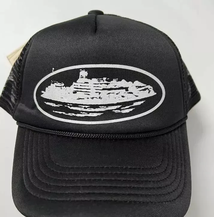 Black Trucker Hat with Ship Graphic [1 style]