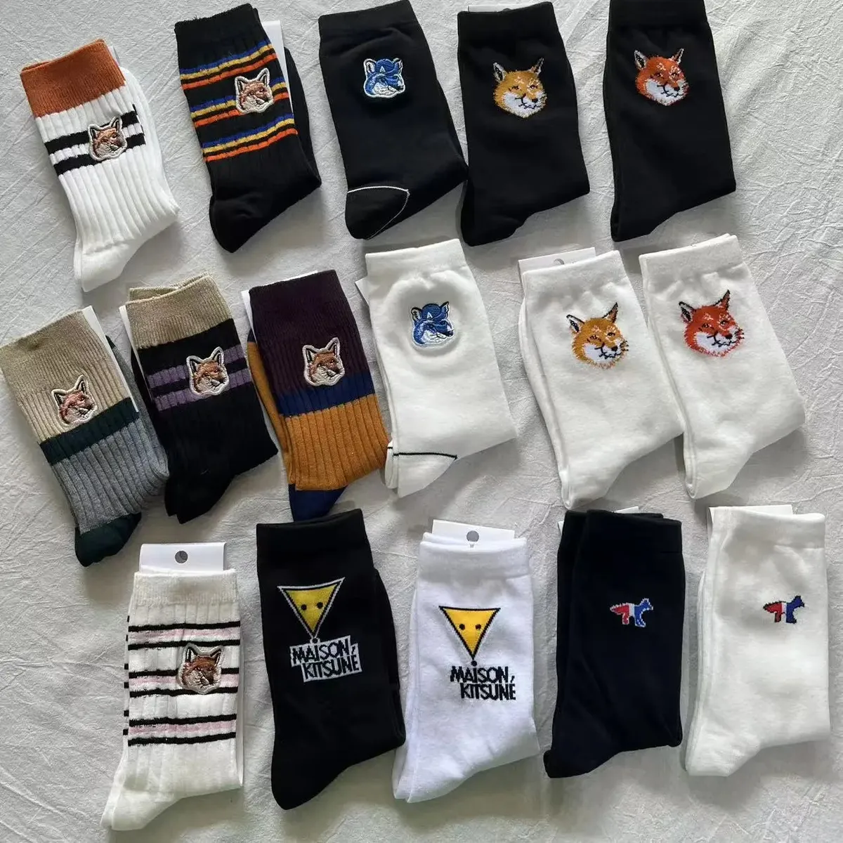 Maison Kitsune Fox Logo Socks [16 styles]