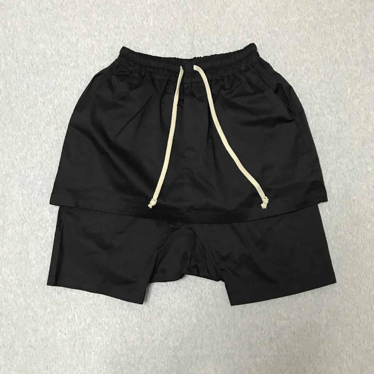Layered Drawstring Shorts