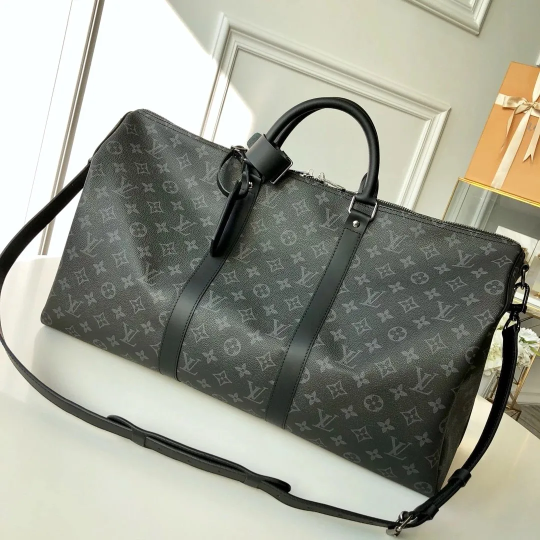 Louis Vuitton Monogram Eclipse Keepall Bandoulière 50 Travel Bag