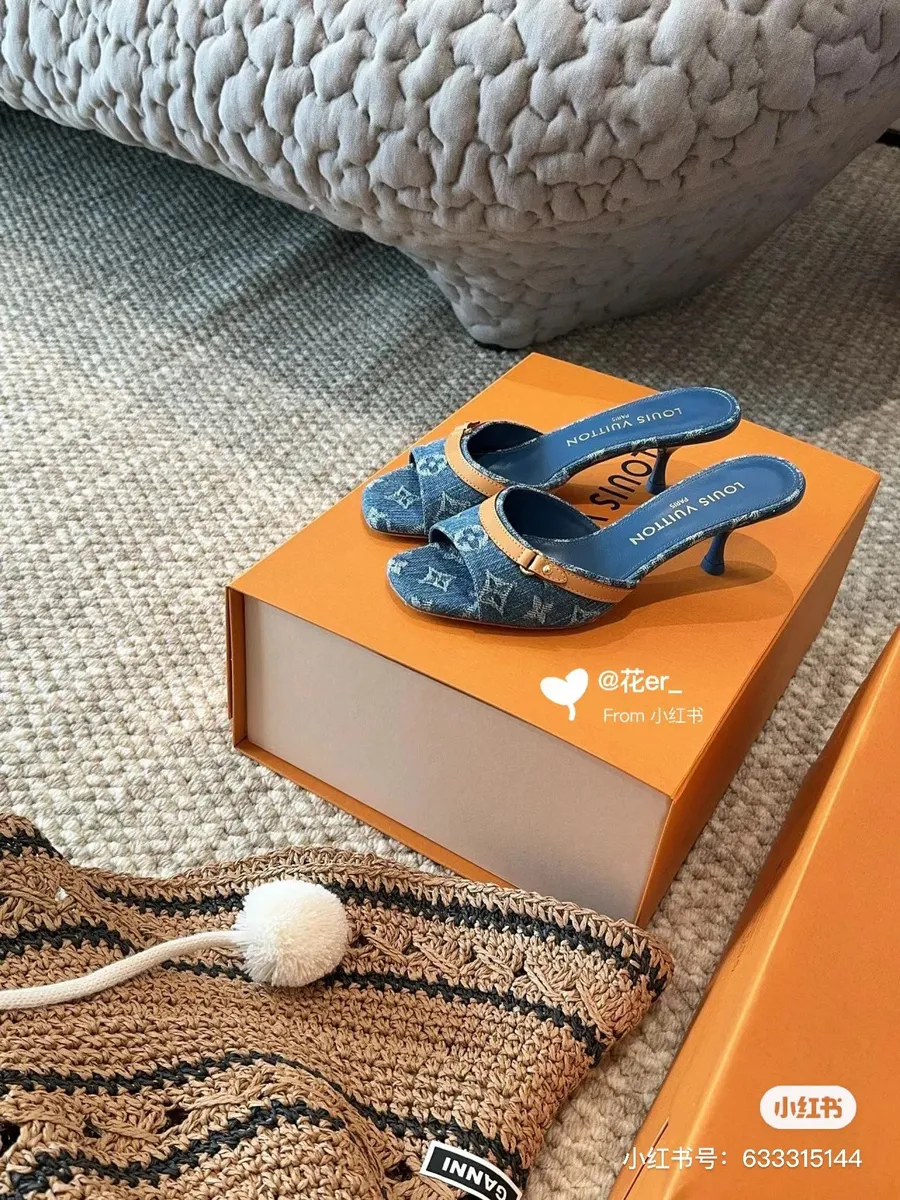 Louis Vuitton Denim Mule Sandals