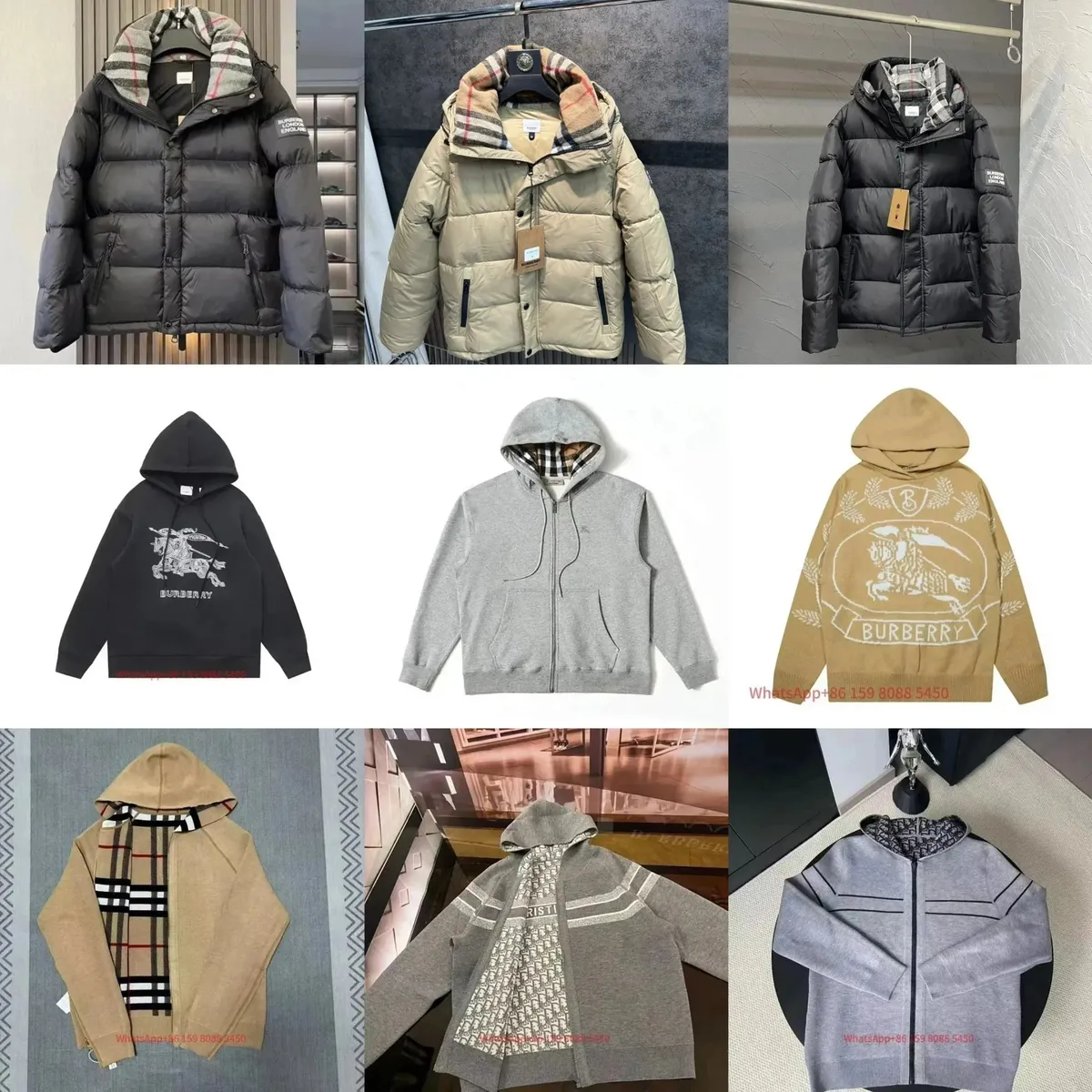 Burberry Check Hooded Down Jacket & Logo Hoodies [33 styles]