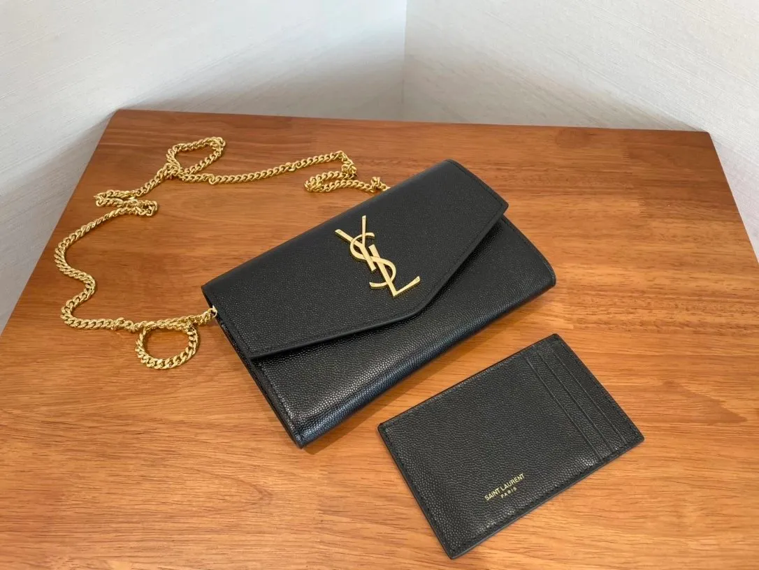 Saint Laurent Monogram Envelope Clutch with Card Holder