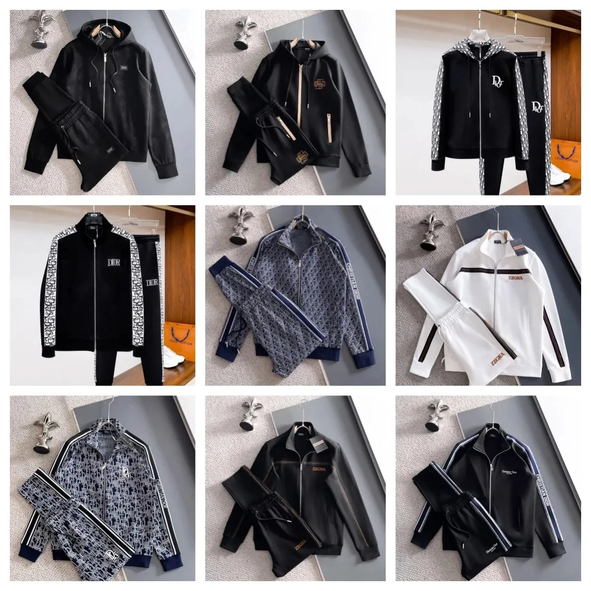 Dior Oblique & Zegna Track Suit Sets [9 styles]