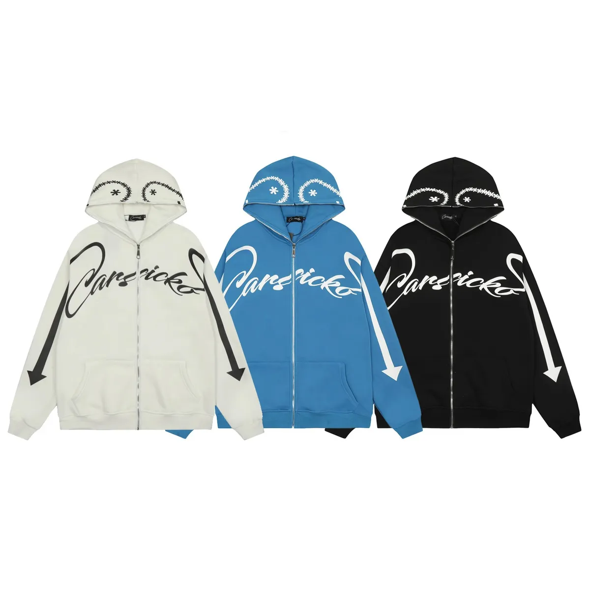 Carsicko Hooded Zip-Up Sweatshirt [3 styles]