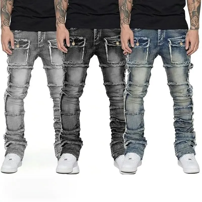 Distressed Ripped Patchwork Jeans [3 styles]