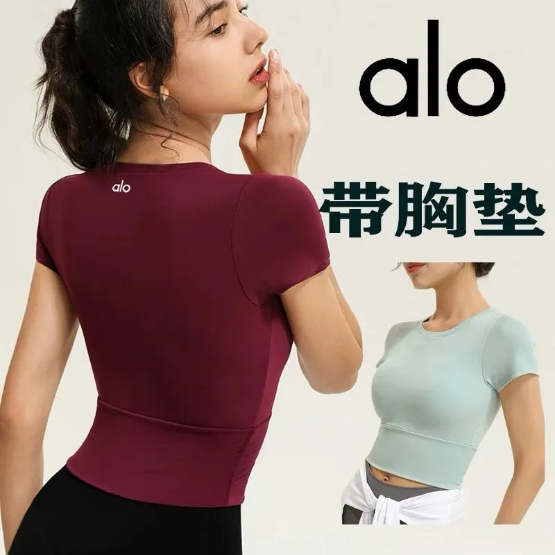 alo padded short-sleeved sports top [4 styles]