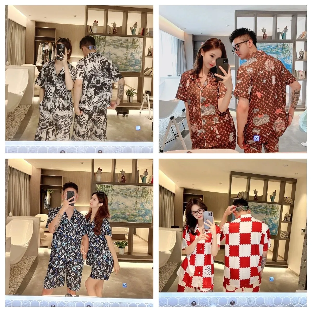 Louis Vuitton Monogram Print Pajama Set [4 styles]