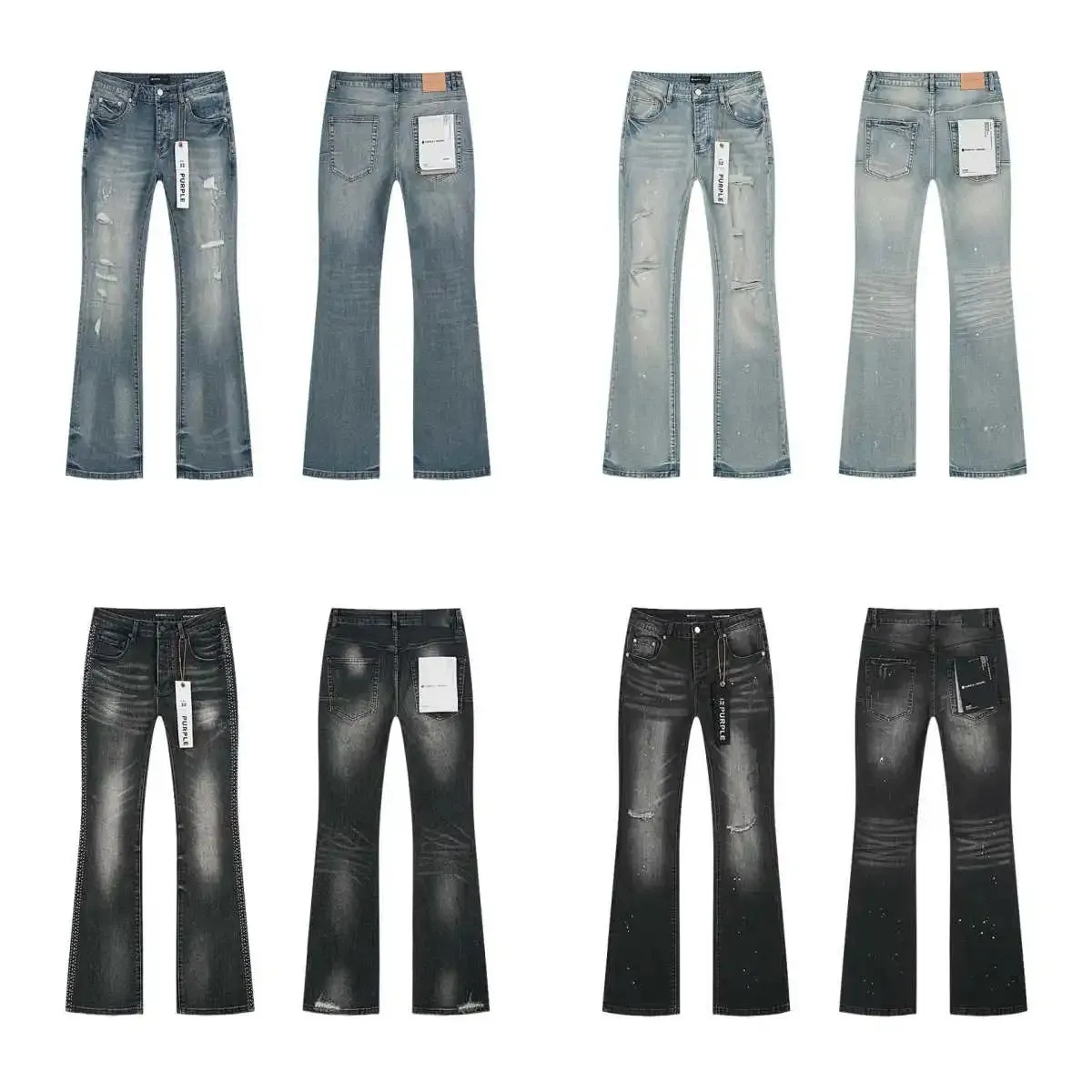 12Purple Flared Distressed Jeans [4 styles]