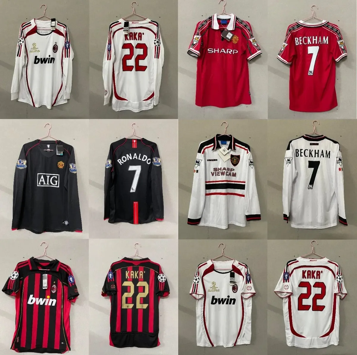 AC Milan & Manchester United Retro Football Jerseys [38 styles]