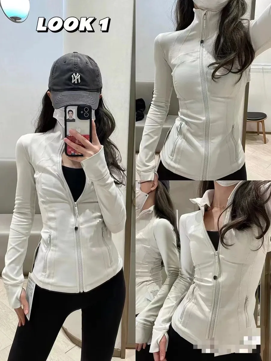 White Zip-Up Fitness Jacket [15 styles]