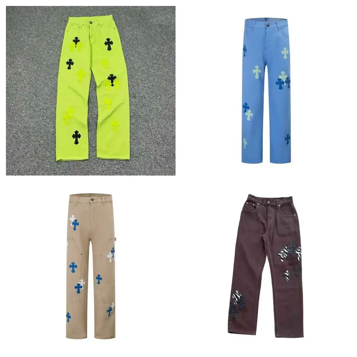 Chrome Hearts Cross-Embroidered Denim Pants [4 styles]