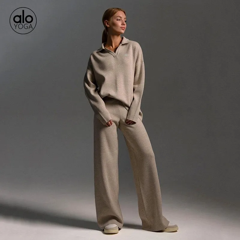 Alo Yoga Pullover Sweater & Wide-Leg Pants Set [6 styles]