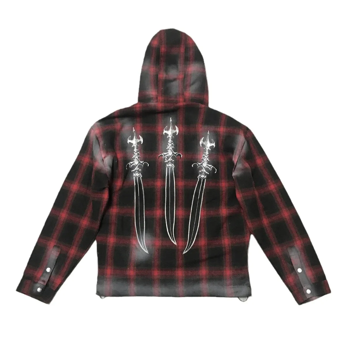 Three Swords Plaid Hoodie