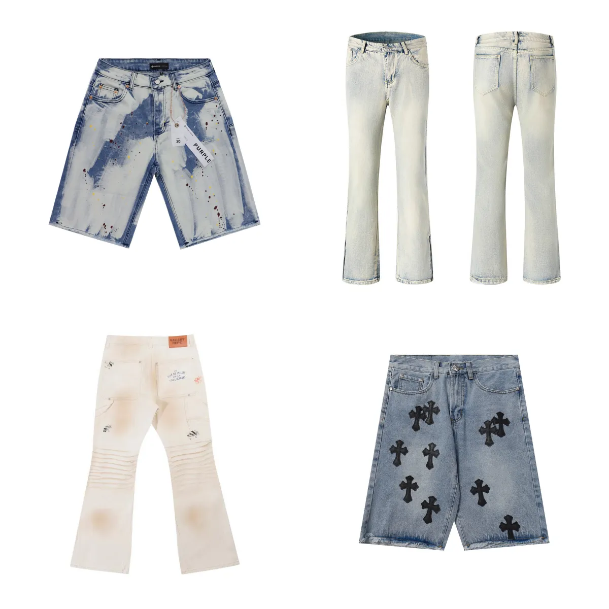 Purple / Gallery Dept. / Chrome Hearts Denim Pants & Shorts [4 styles]