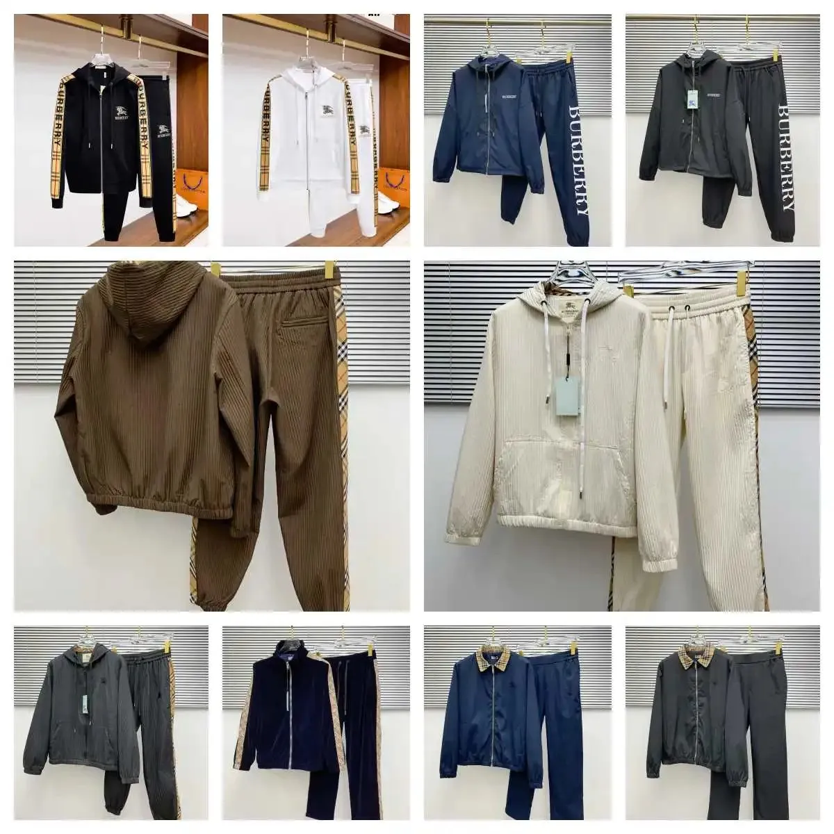 Burberry Check-Trim Hooded Jacket & Jogger Set [10 styles]