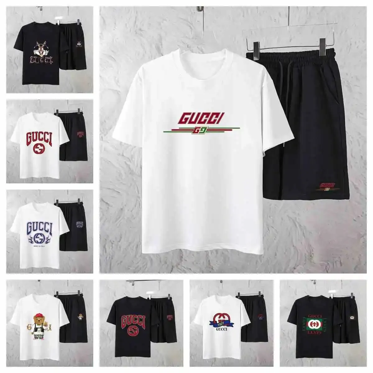 Gucci Logo Print T-Shirt/Shorts Set [8 styles]