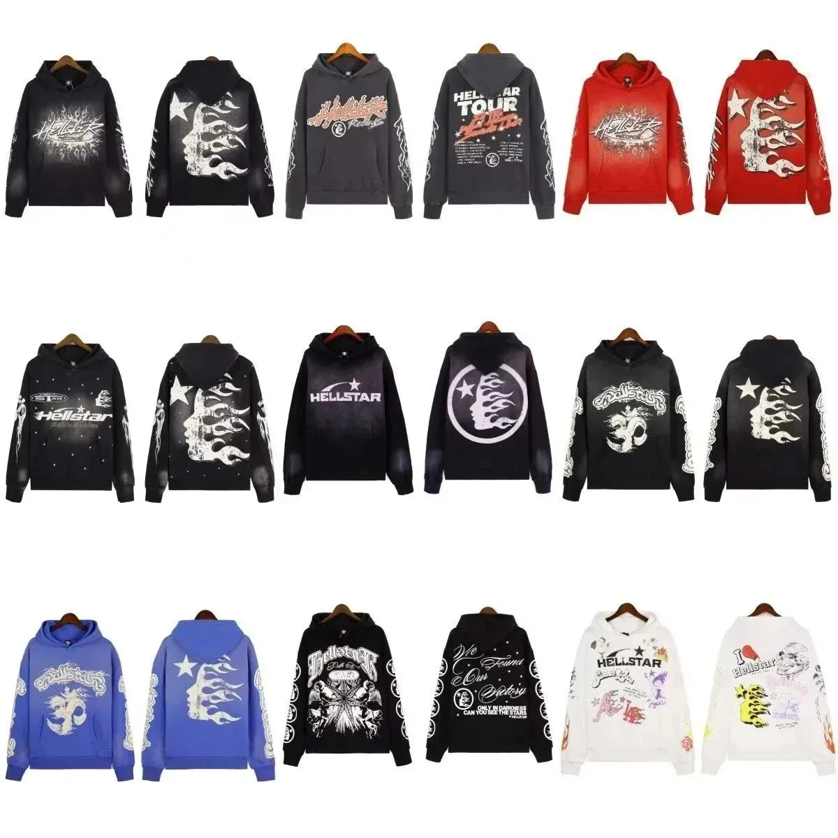 Hellstar Flame Star Hoodies [19 styles]