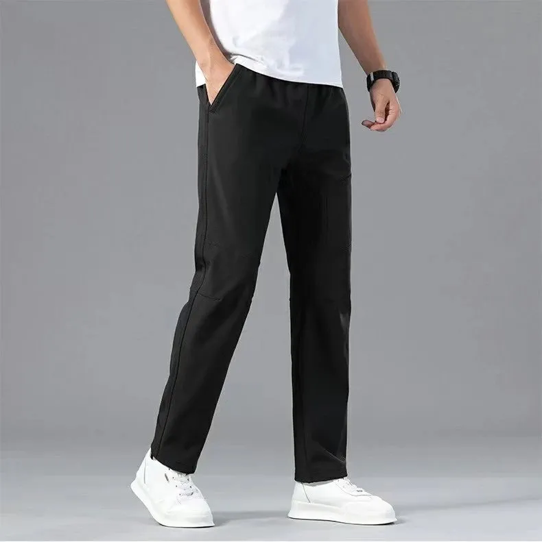 Black Casual Straight-Leg Pants [3 styles]