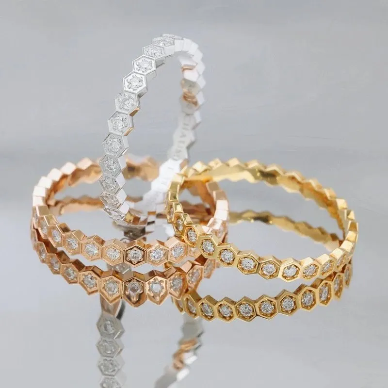 Chanel Hexagon Diamond Band Rings [9 styles]