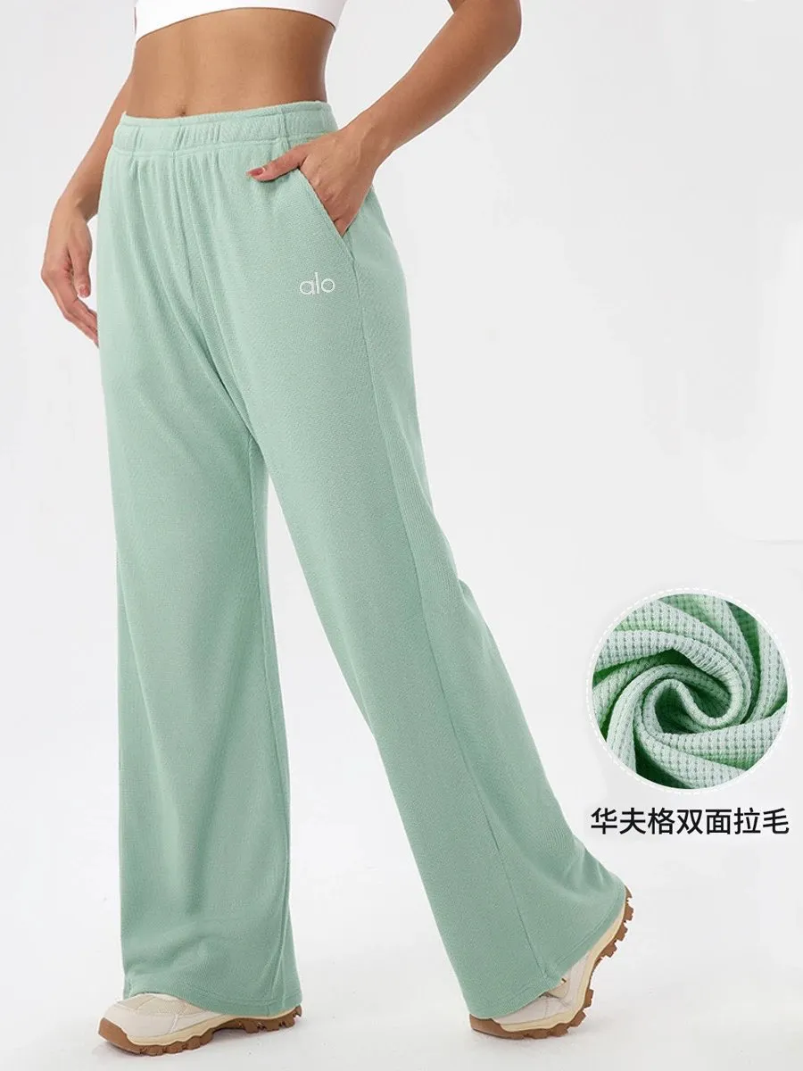 Alo Waffle Double-Sided Fleece Pants [4 styles]