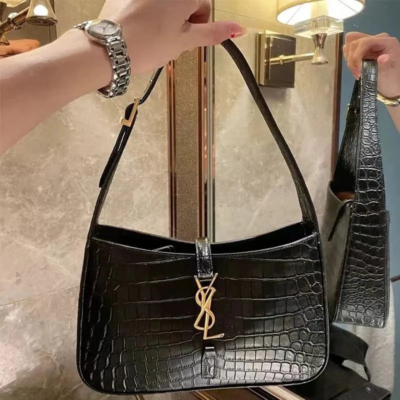 YSL Crocodile Texture Hobo Bag [2 styles]