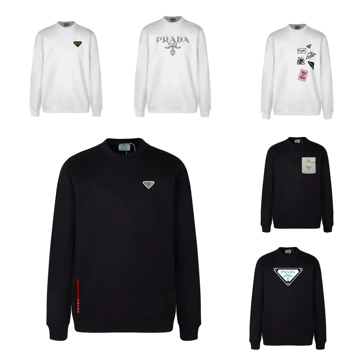 Prada Triangle Logo Sweatshirts [40 styles]