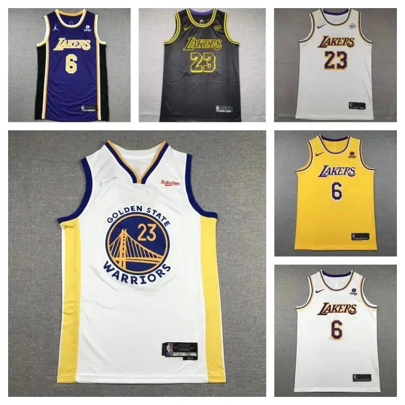 Lakers Warriors Basketball Jerseys [6 & 23 Numbers, Multiple Colors]