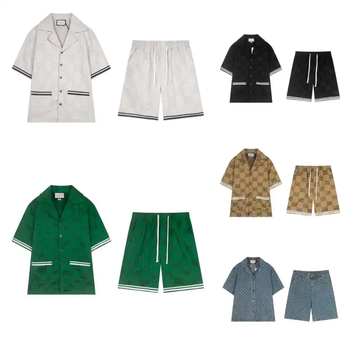 Gucci GG Supreme Short-Sleeve Shirt/Shorts Set [5 styles]