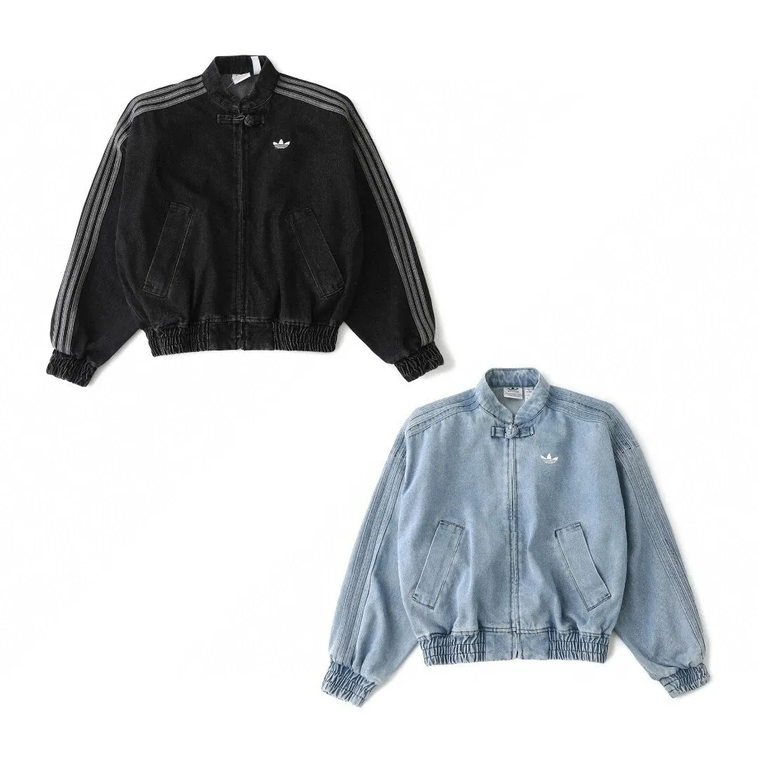 Adidas Originals Mandarin Collar Denim Jacket [2 styles]