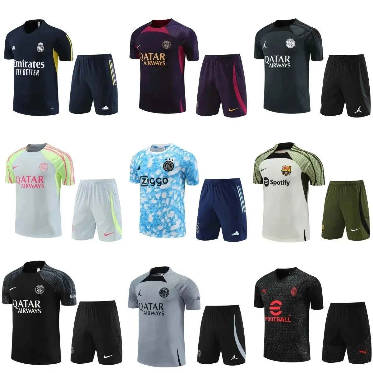 Real Madrid, PSG, Ajax, Barcelona, AC Milan Goalkeeper Jerseys/Shorts Sets [Multiple Designs]