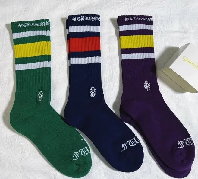 FENDI Striped Crew Socks