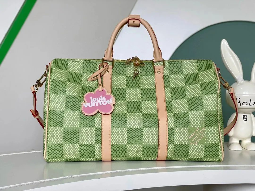 Louis Vuitton Damier Azur Keepall Bandoulière 45 Travel Bag