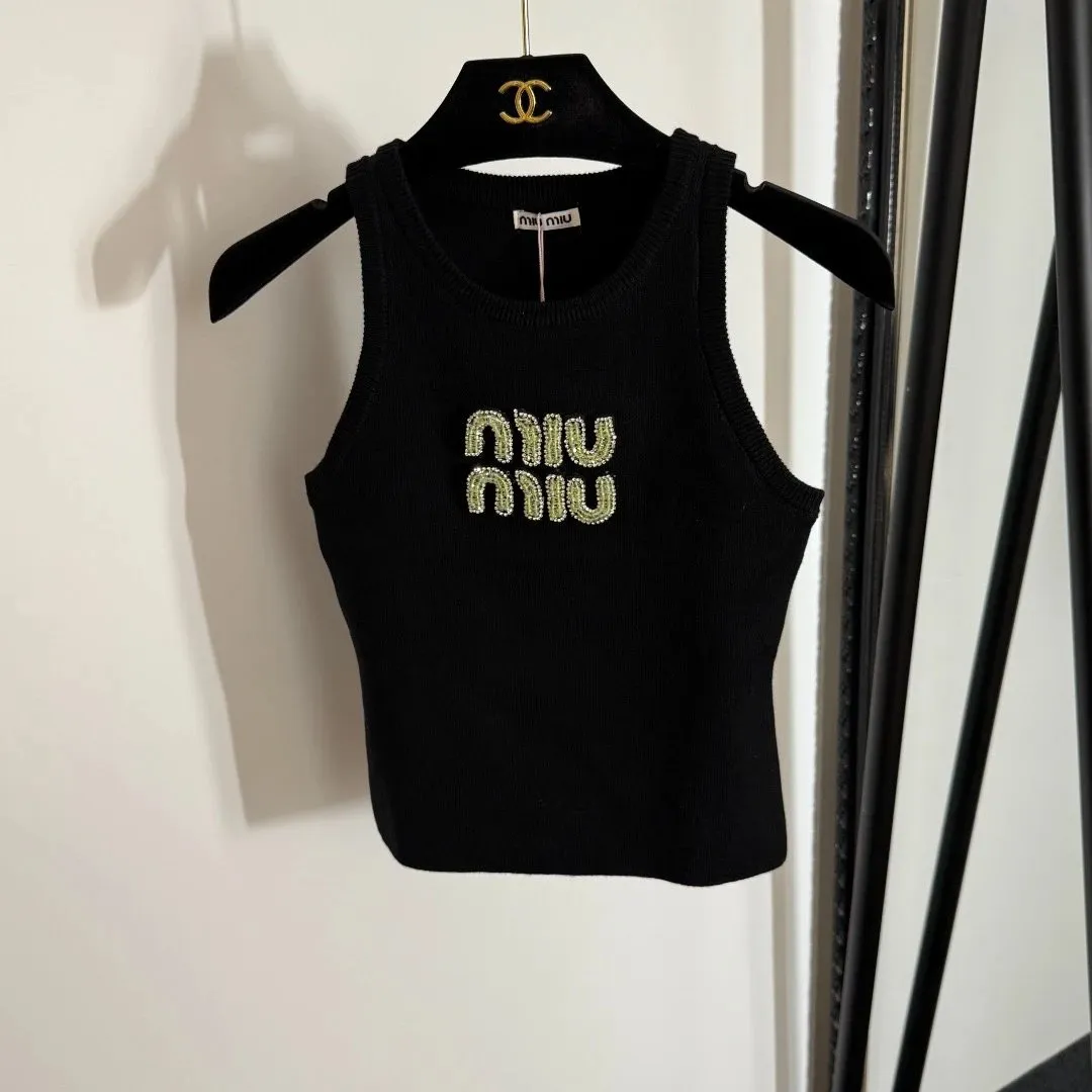 Miu Miu Beaded Logo Knit Tank Top [7 styles]