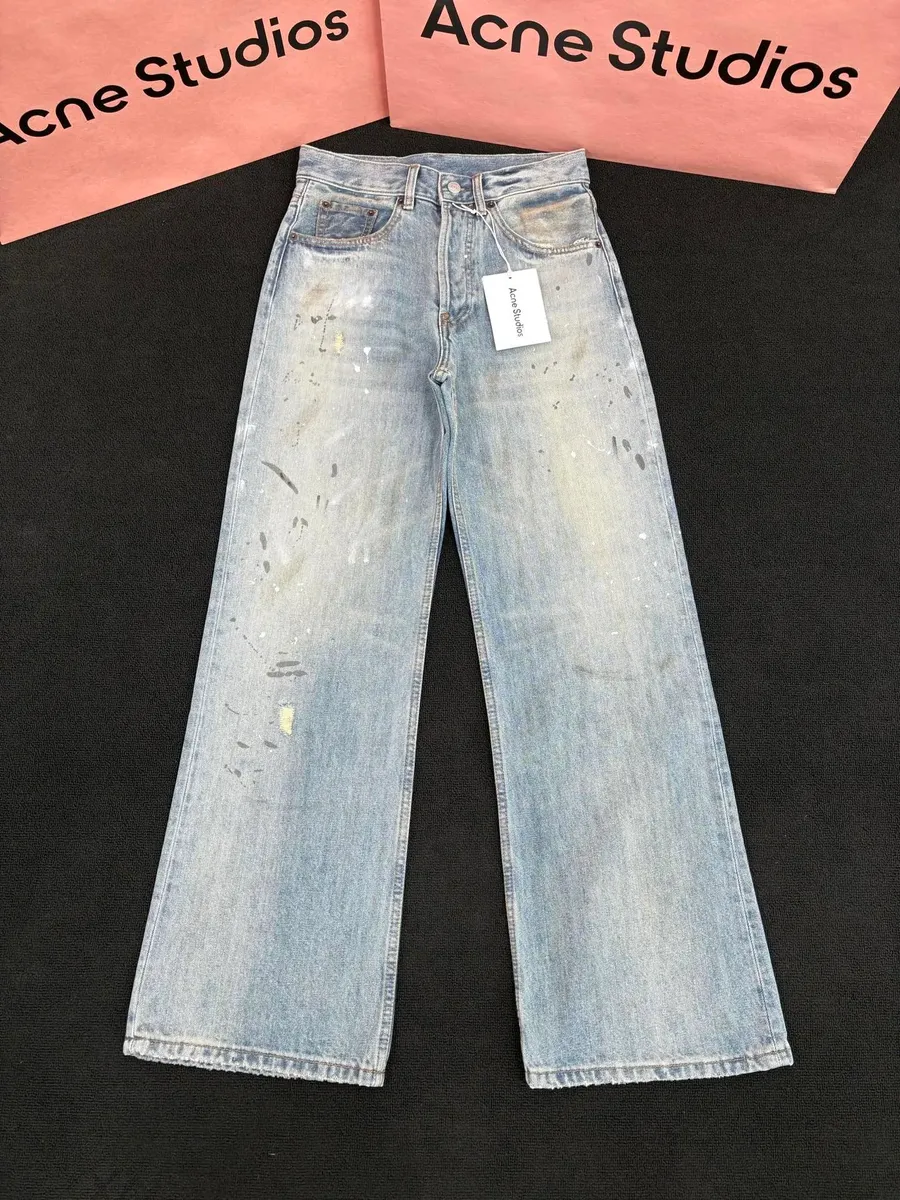 Acne Studios Paint Splatter Wide-Leg Jeans