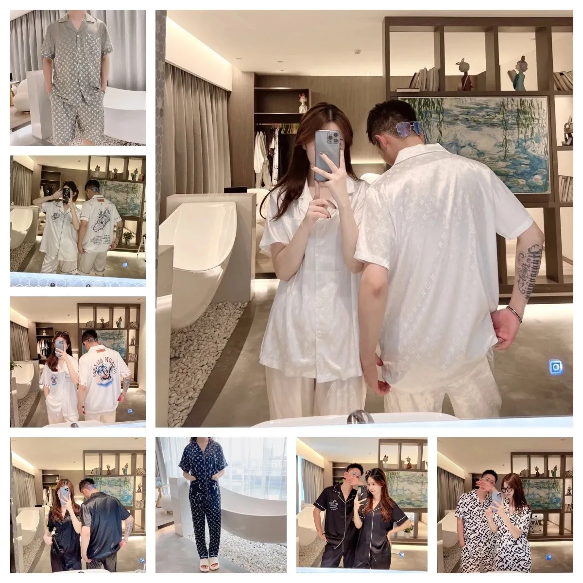 LV Monogram Silk Pajama Set [8 styles]