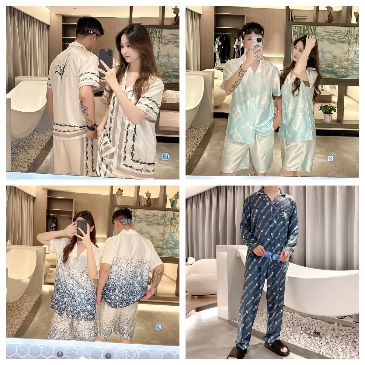 Silk Satin Pajama Set [4 styles]